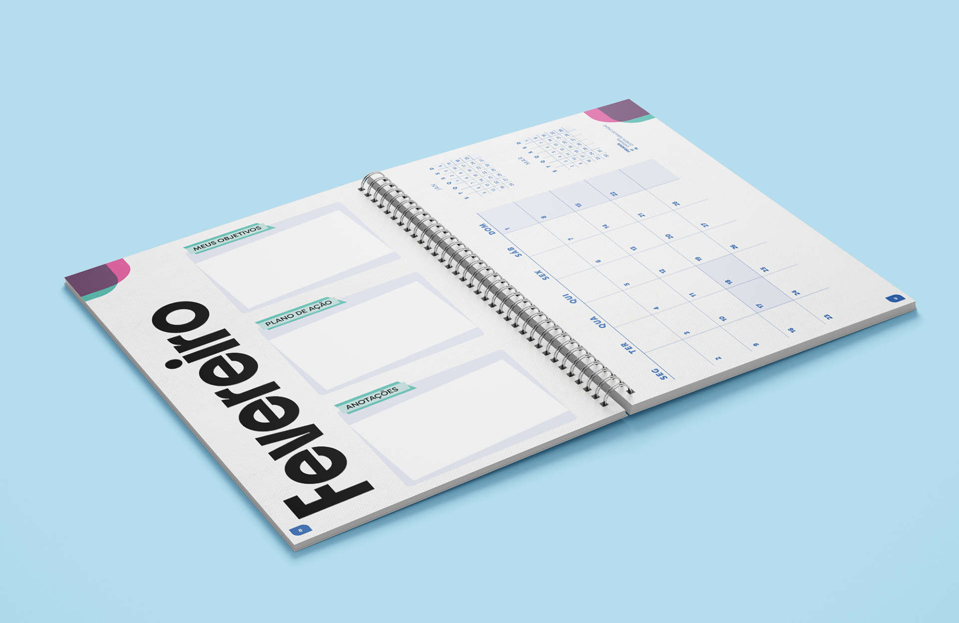 CALENDÁRIO MENSAL - Planner 2026 - direitos reservados Escola da Inteligência, ArcoPlus, Arco Educação - Imagens Adobe Stock