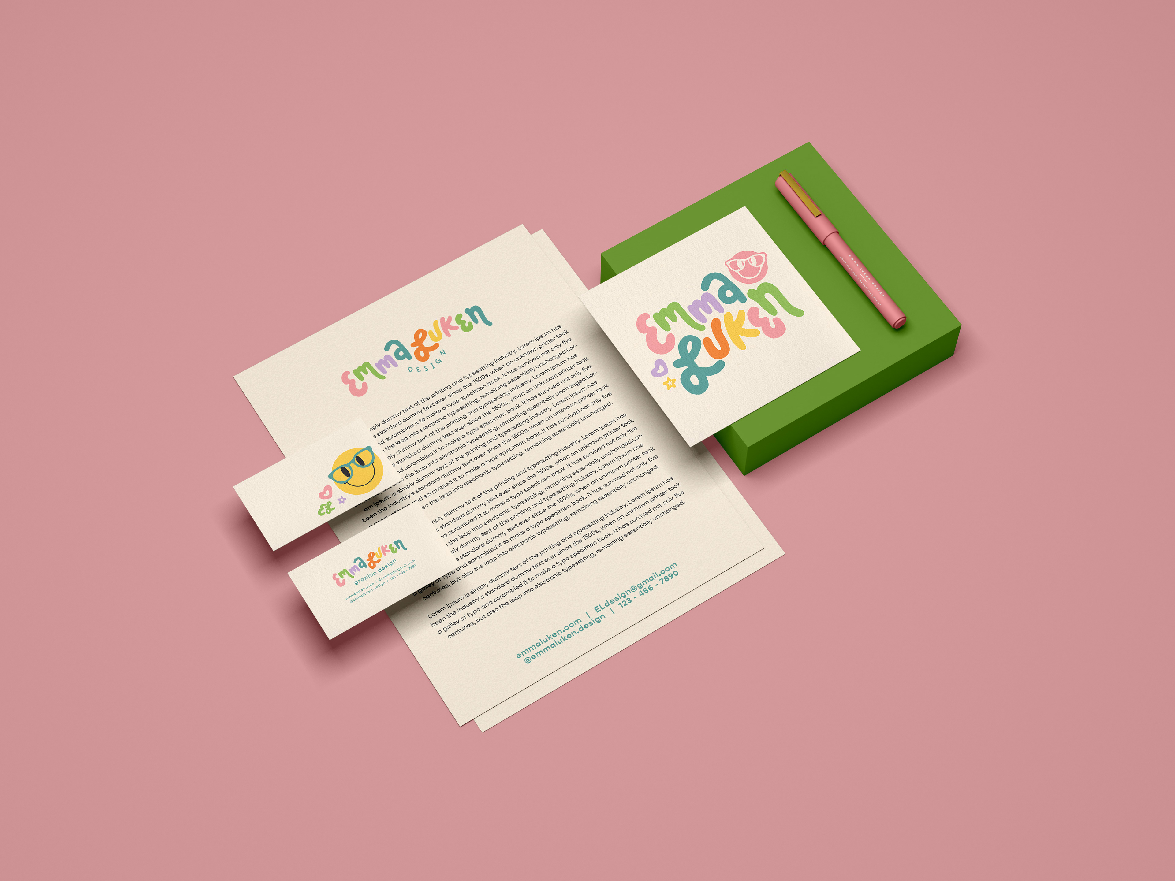 colorful stationery