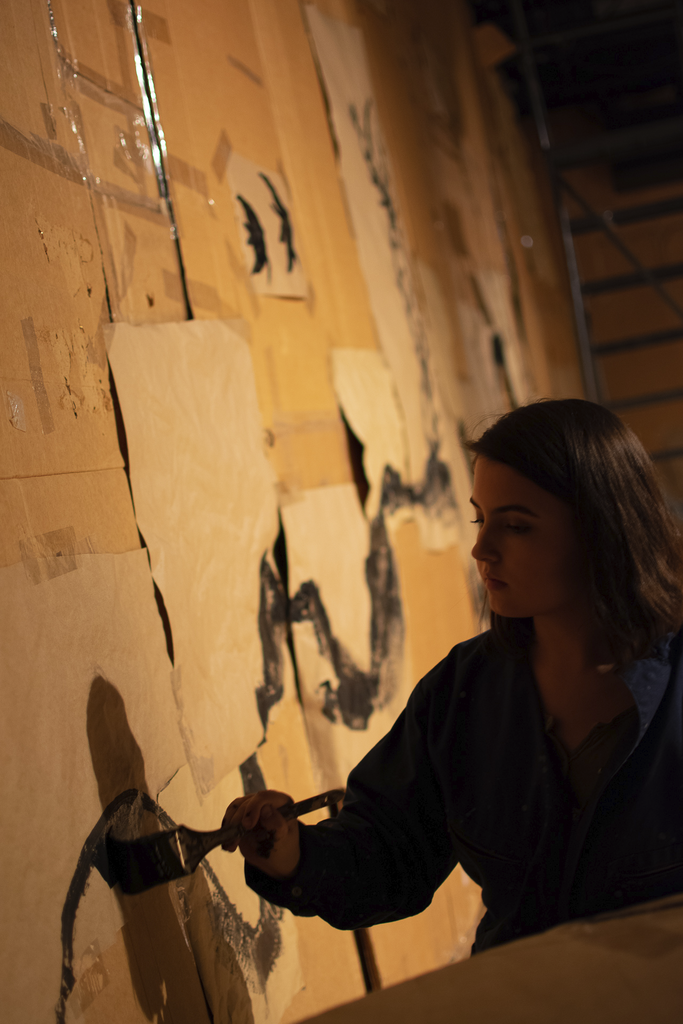 Painting in Murakami by the Sea as a live artist and performer.