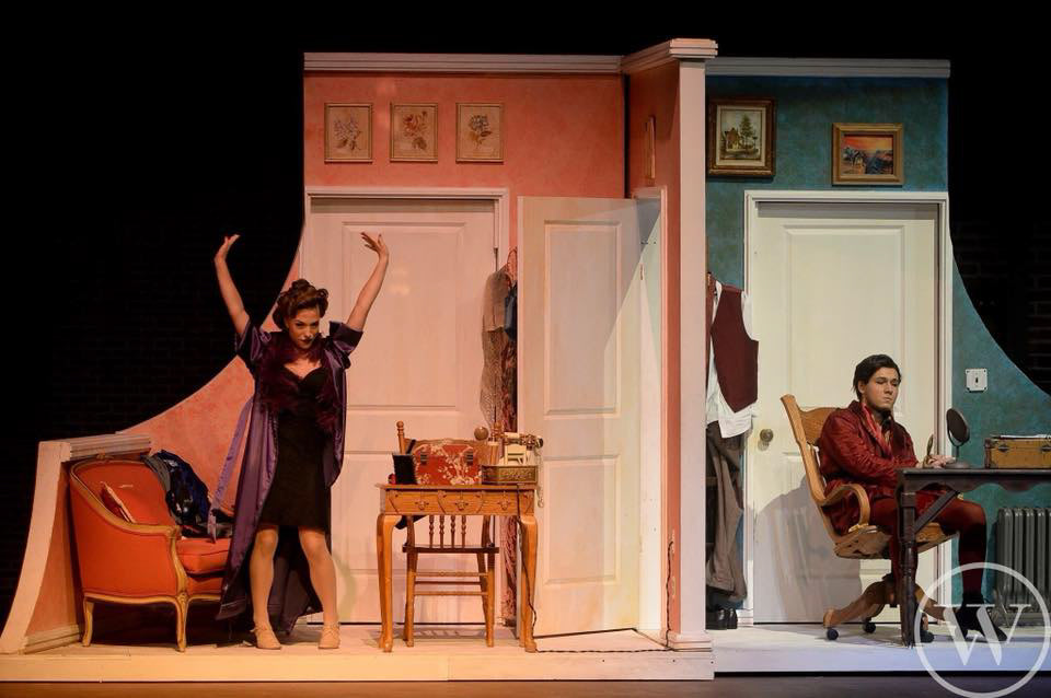 Dress Room set pieces that flipped into Backstage doors.
