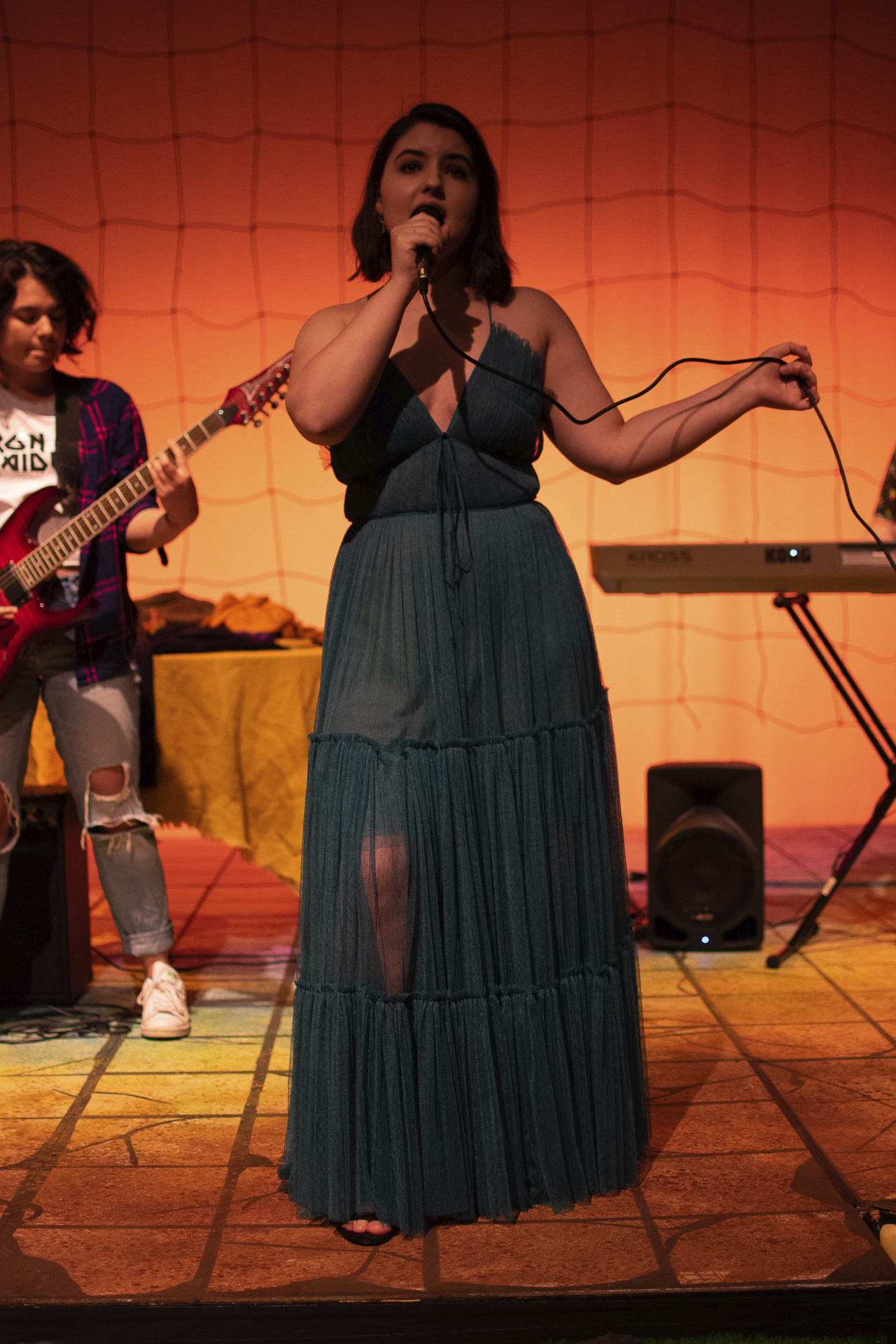 Performing a jazzy Pre-Show for She Kills Monsters.