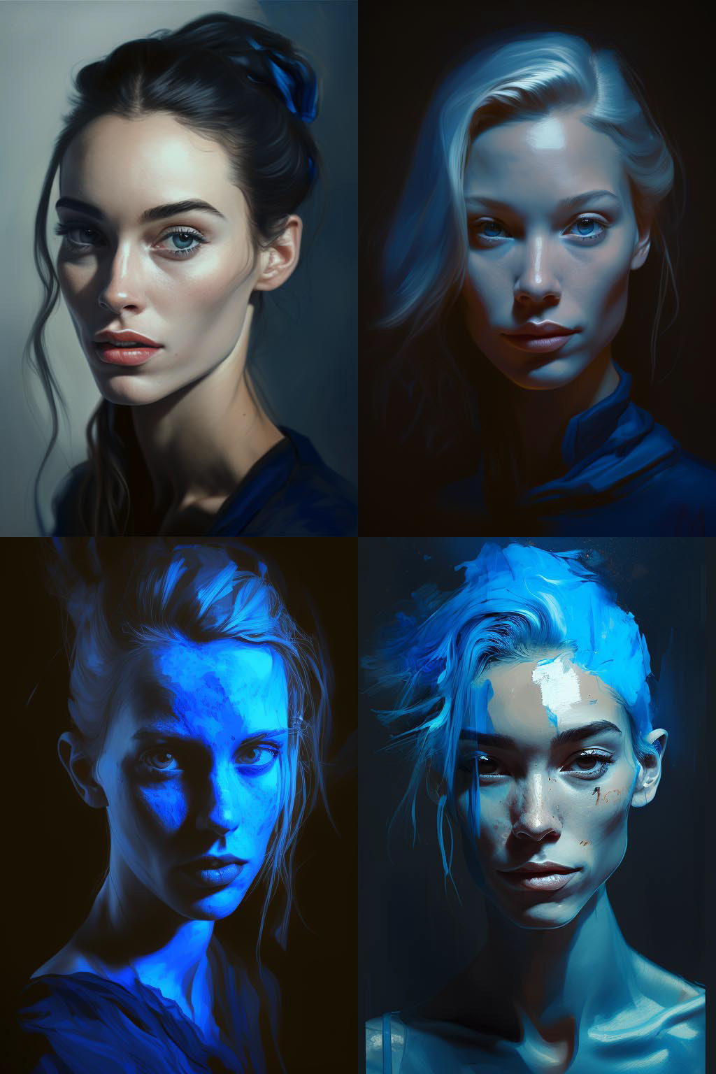 Portrait, blue