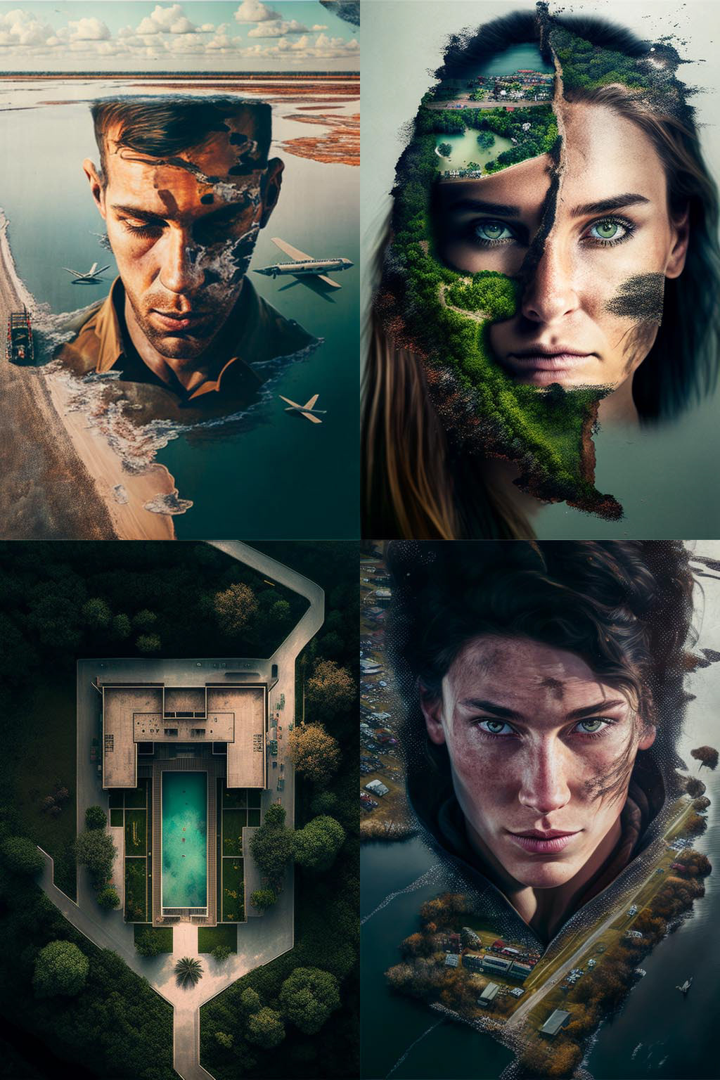 portrait, Aerial shot