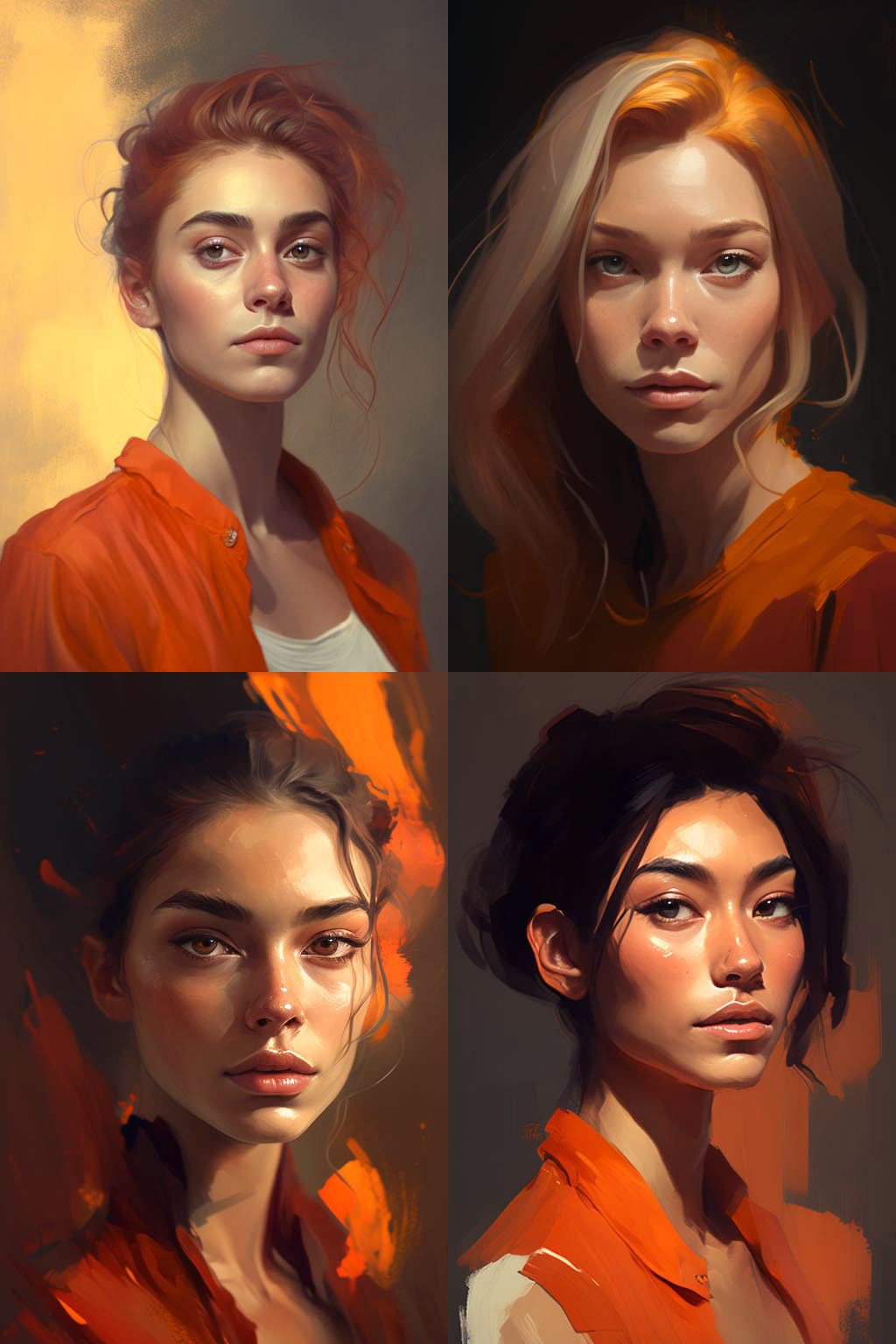 Portrait, Warm Color Palette