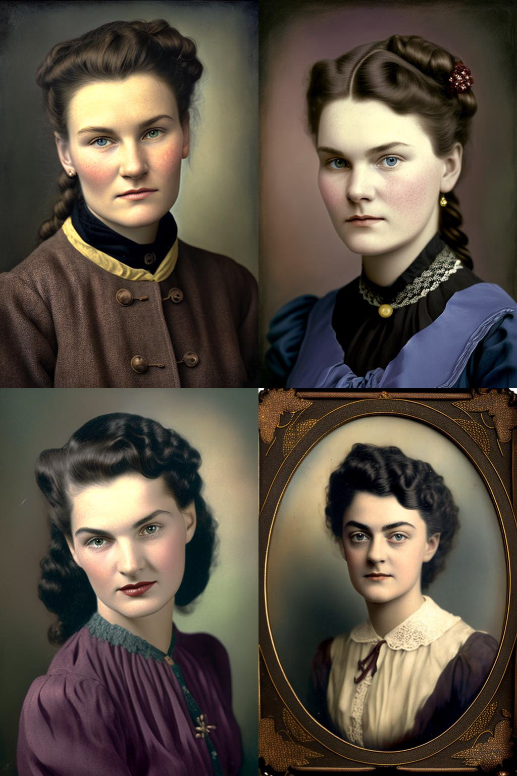 Portrait, Hand-colored photograph