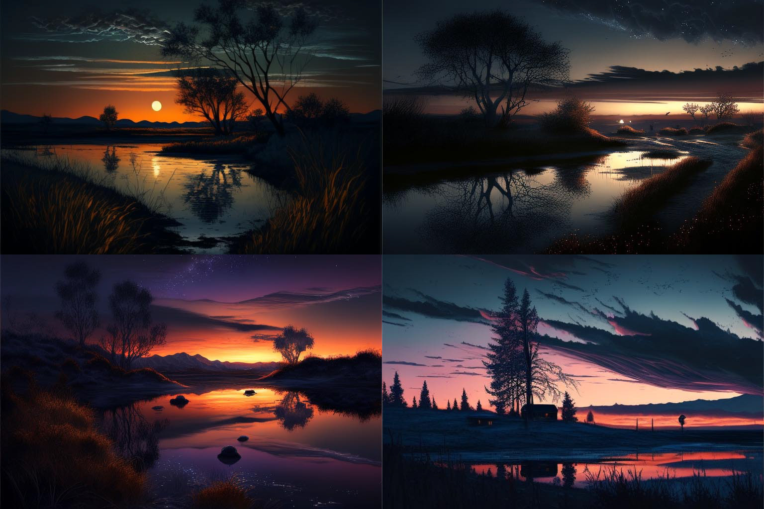 landscape, twilight