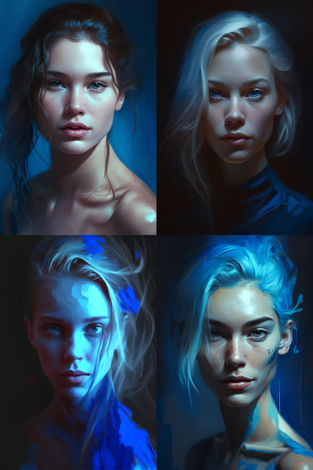 Portrait, blue theme