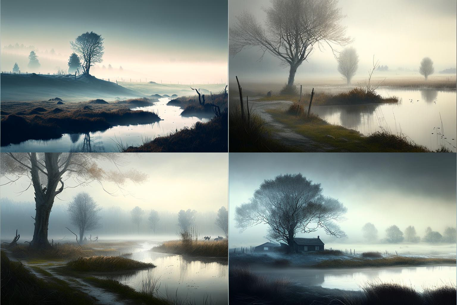 landscape, misty