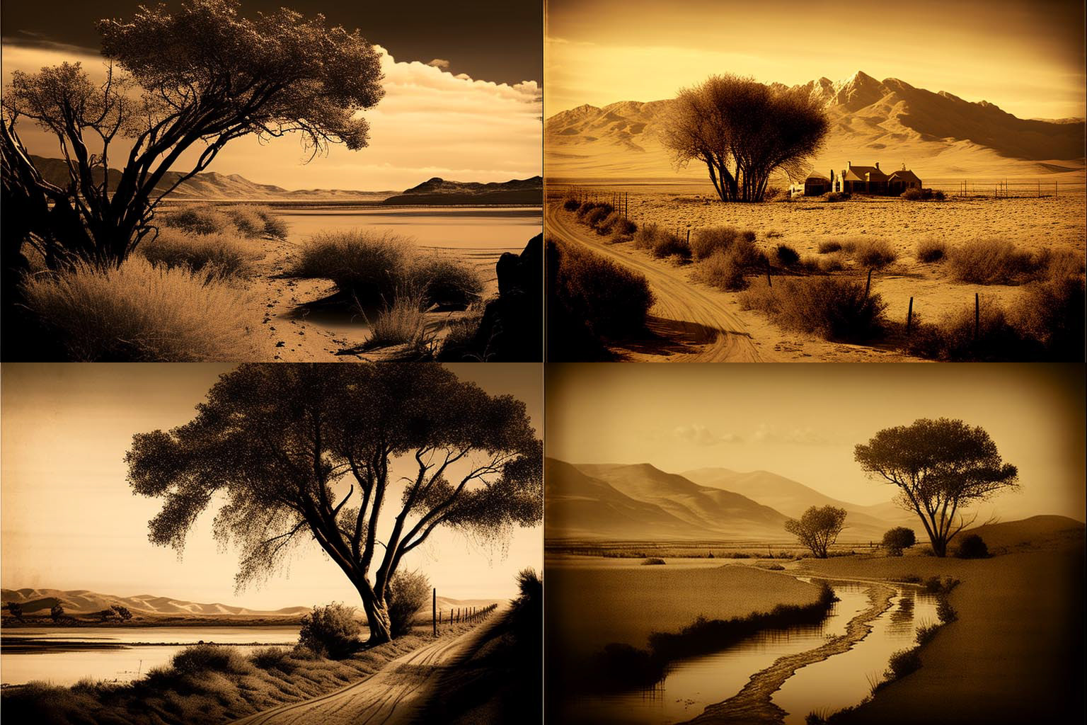 landscape, Sepia