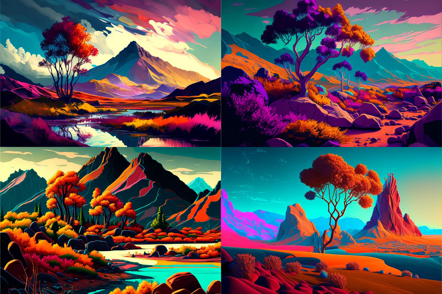 landscape, Polychromatic Colors