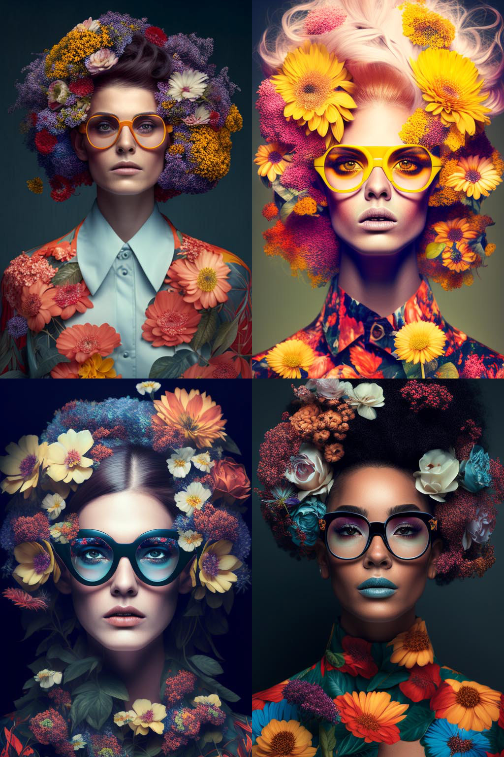 Portrait, Flower Power fashion style
