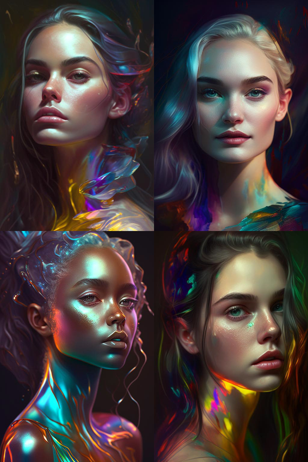 Portrait, iridescent