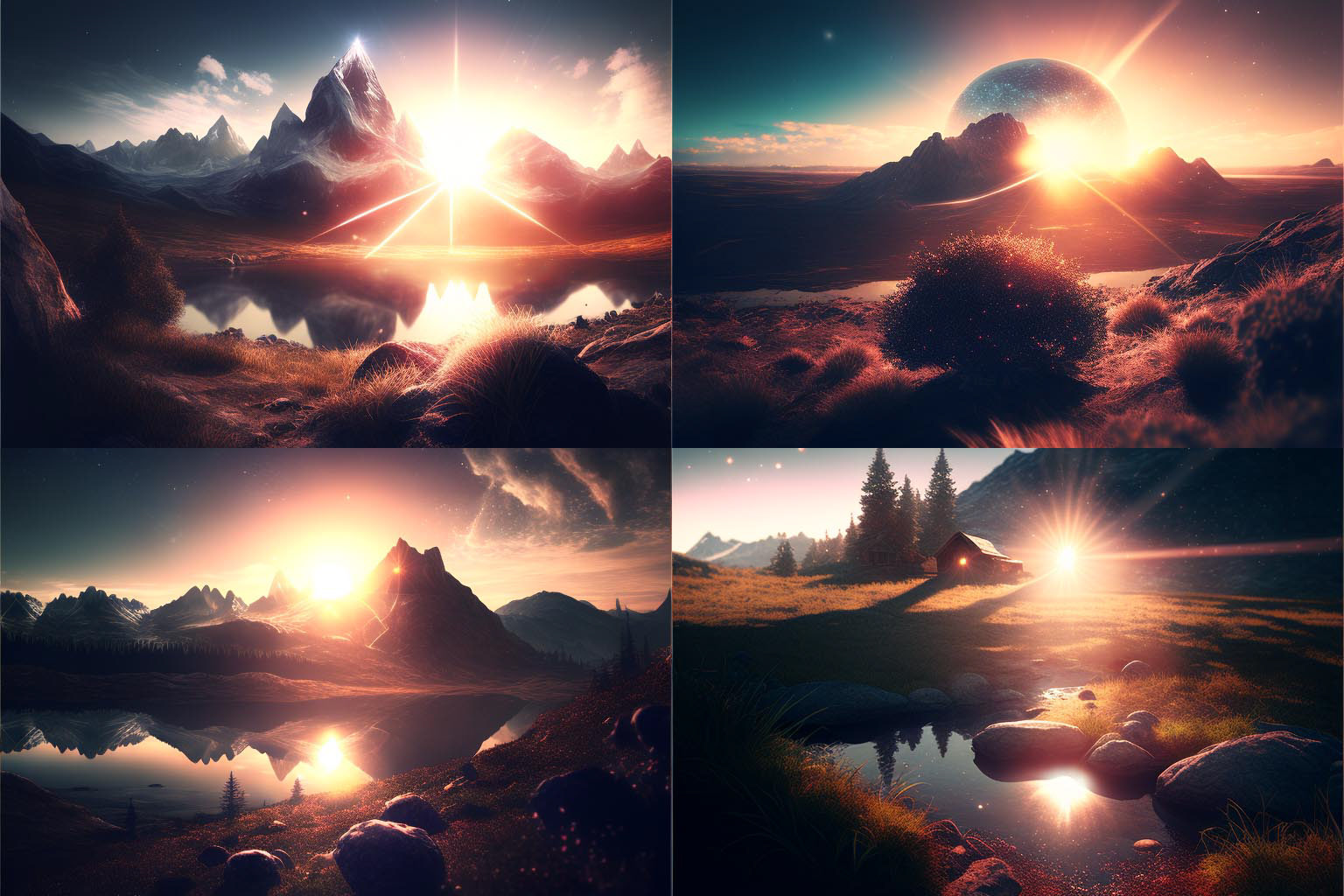 landscape, lens flare