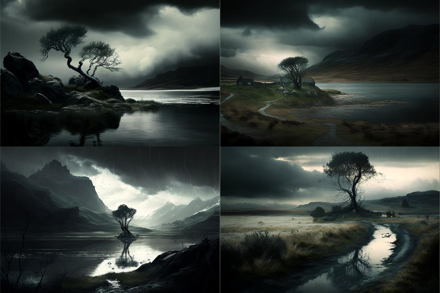 landscape, gloom
