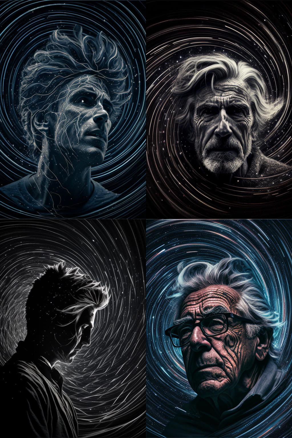 portrait, Star Trails Swirl