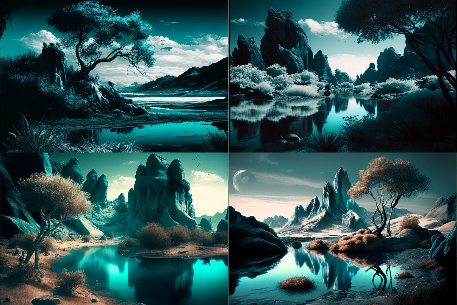 landscape, Cyanopsia