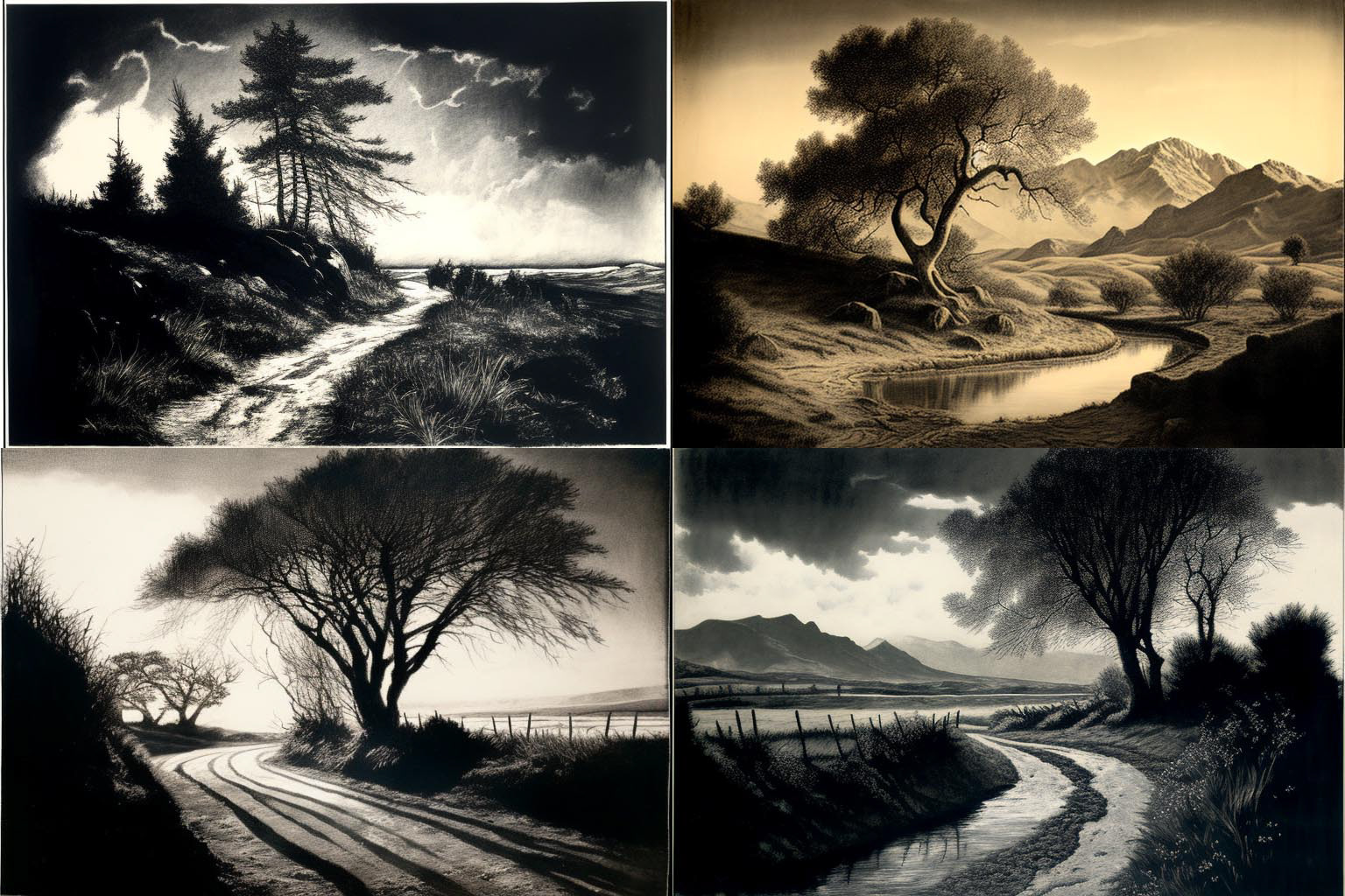 landscape, Photogravure