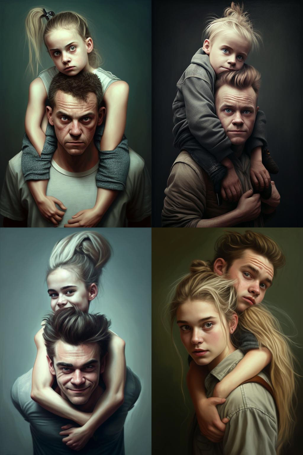 Portrait, Piggyback Pose