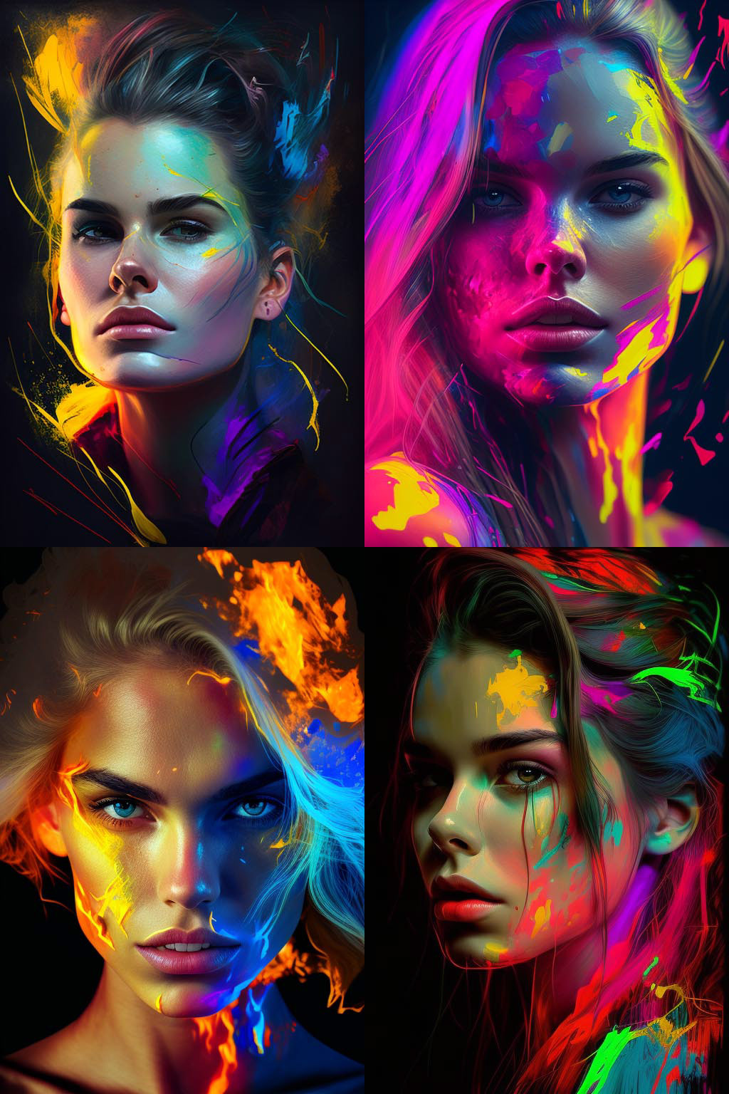 Portrait, electric colors