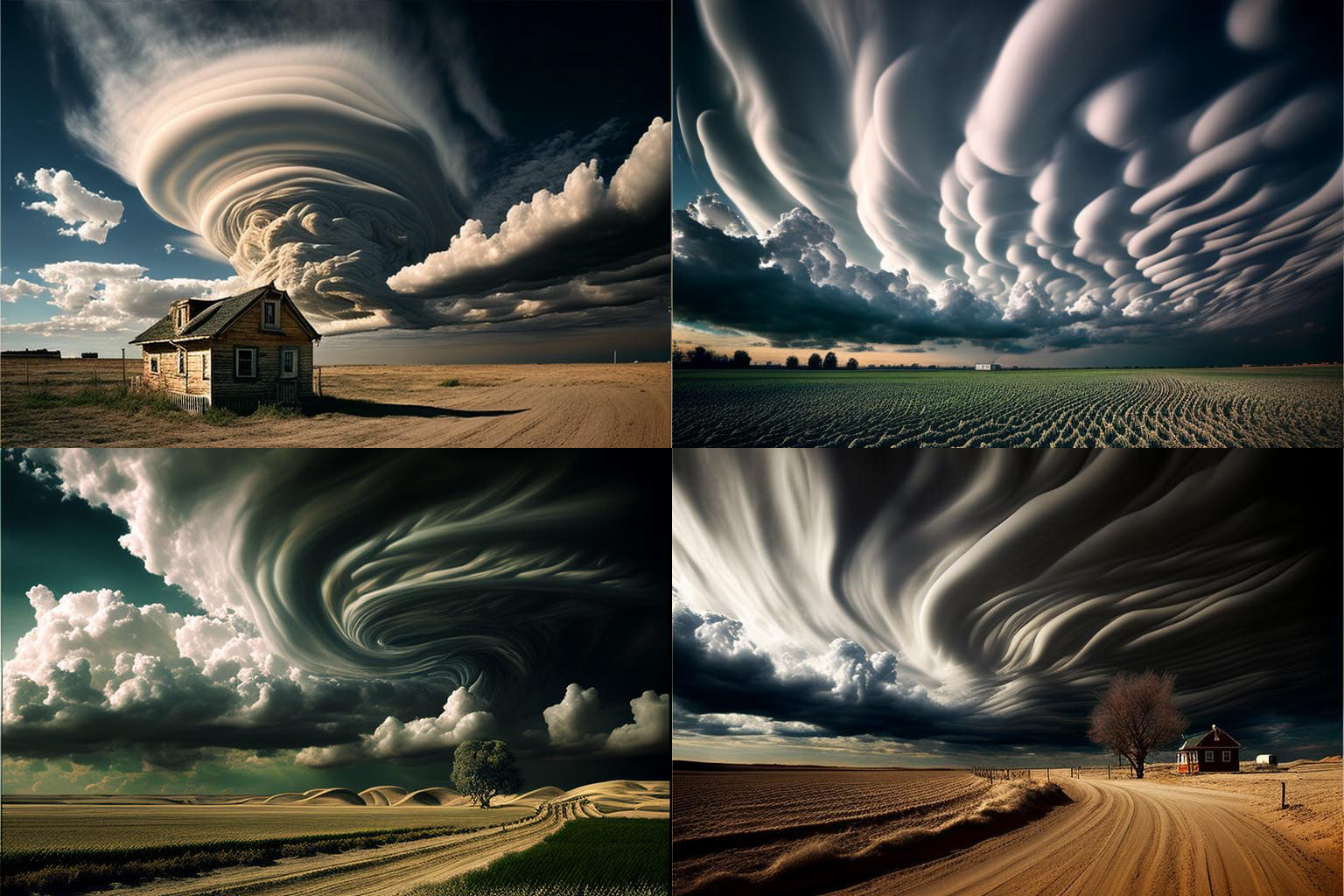 landscape, Asperatus clouds