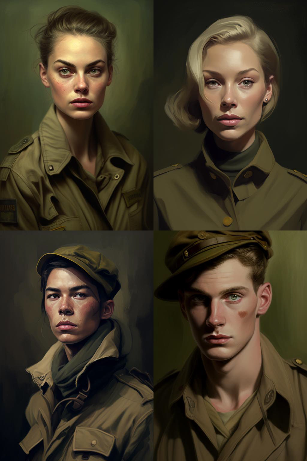 Portrait, khaki