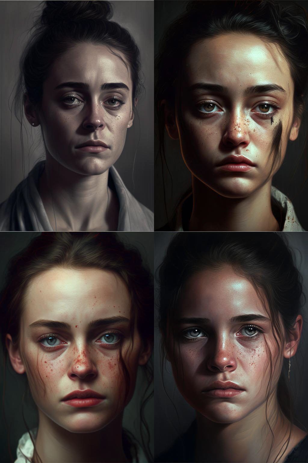 portrait, sad