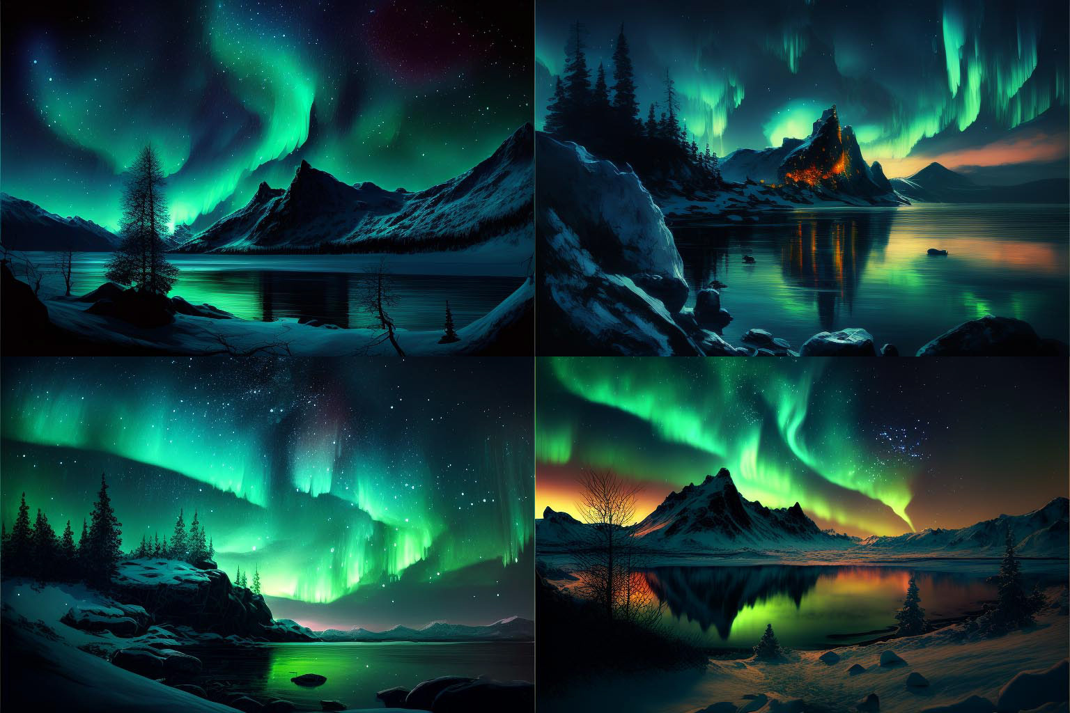 landscape, Northern Lights