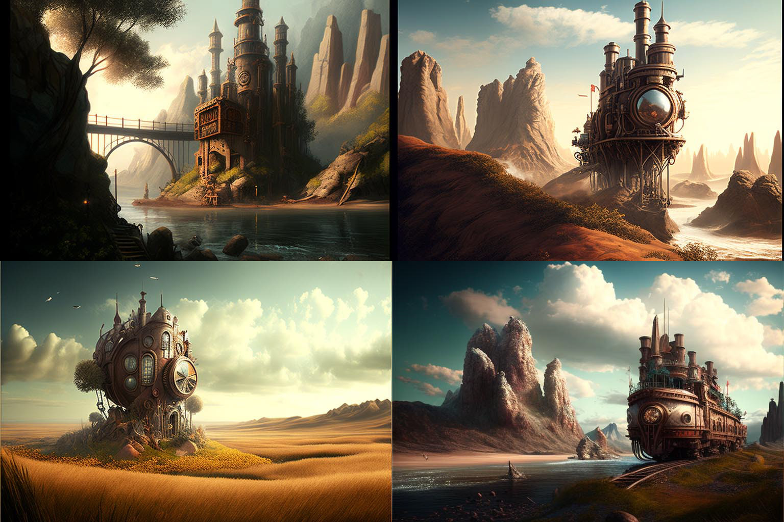 landscape, steampunk