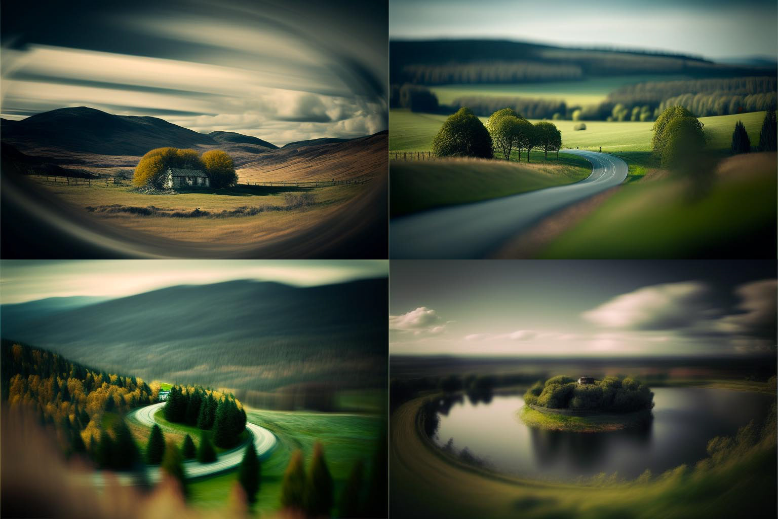 landscape, lens blur
