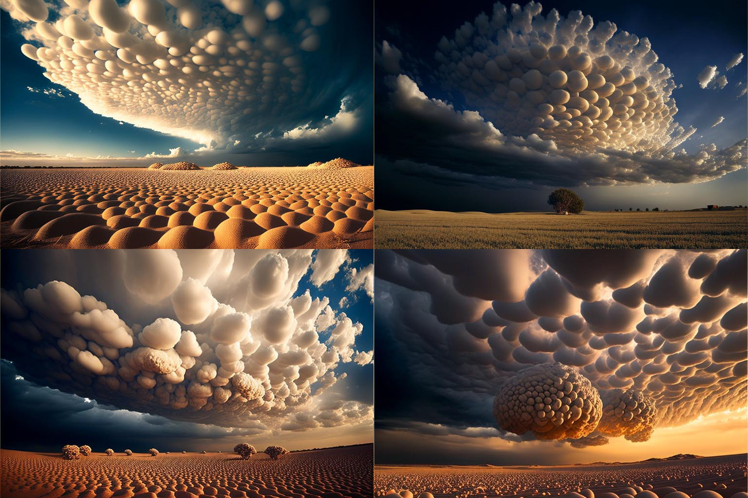landscape, mammatus clouds