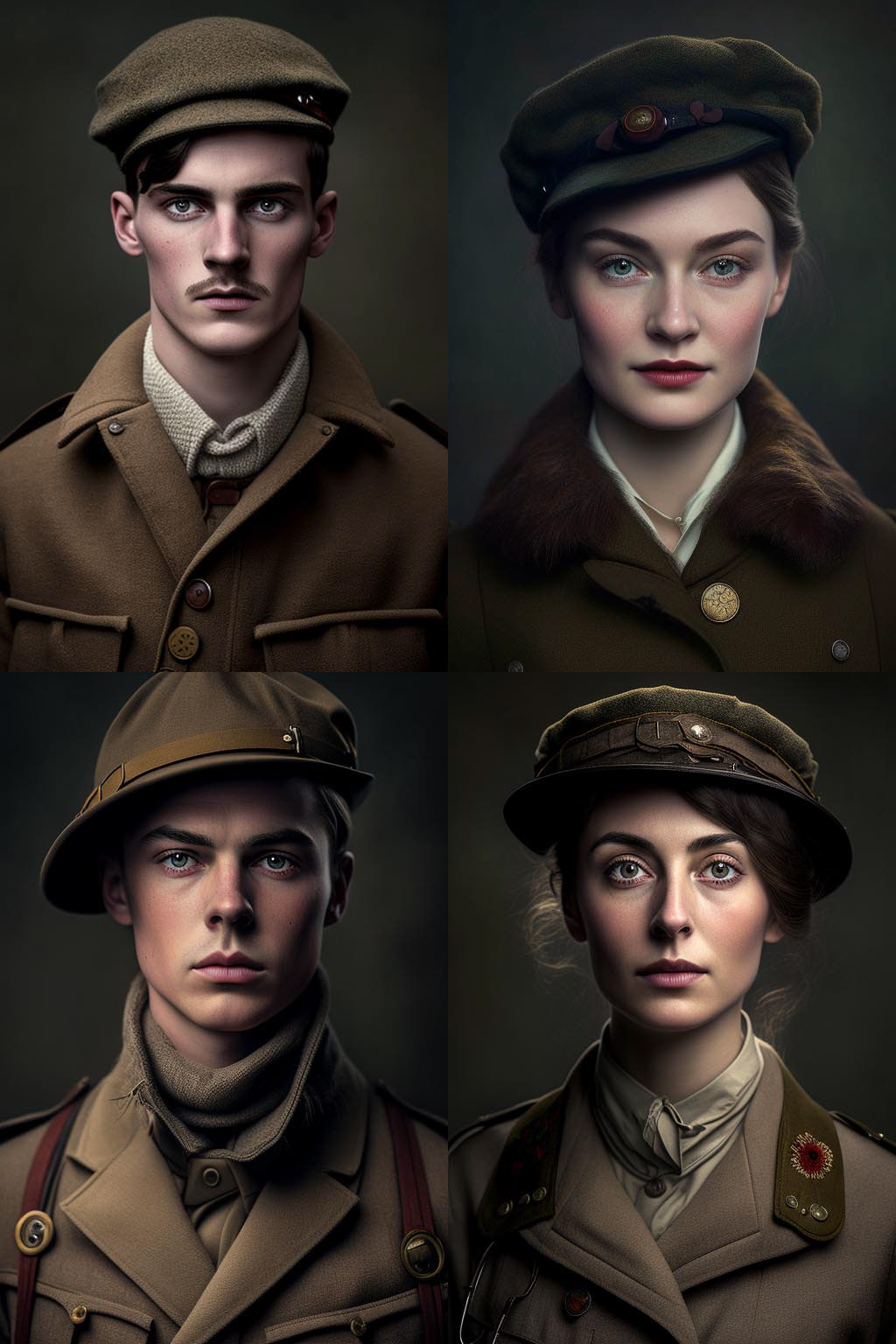 Portrait, First World War fashion style