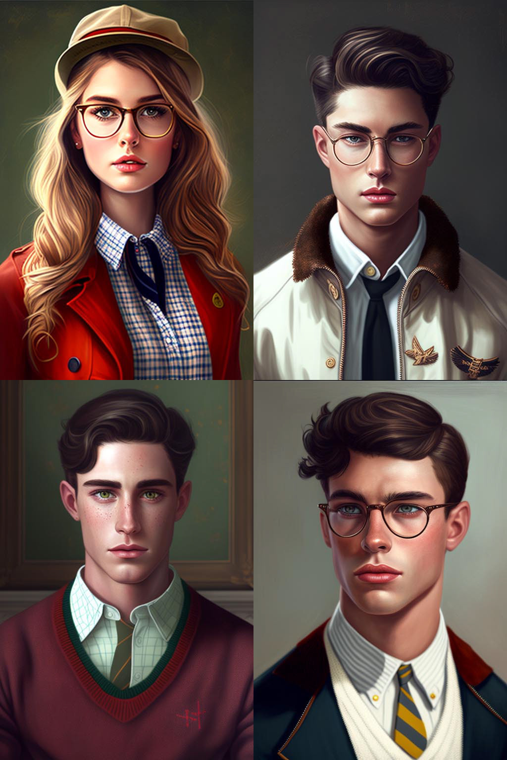 Portrait, Preppy fashion style