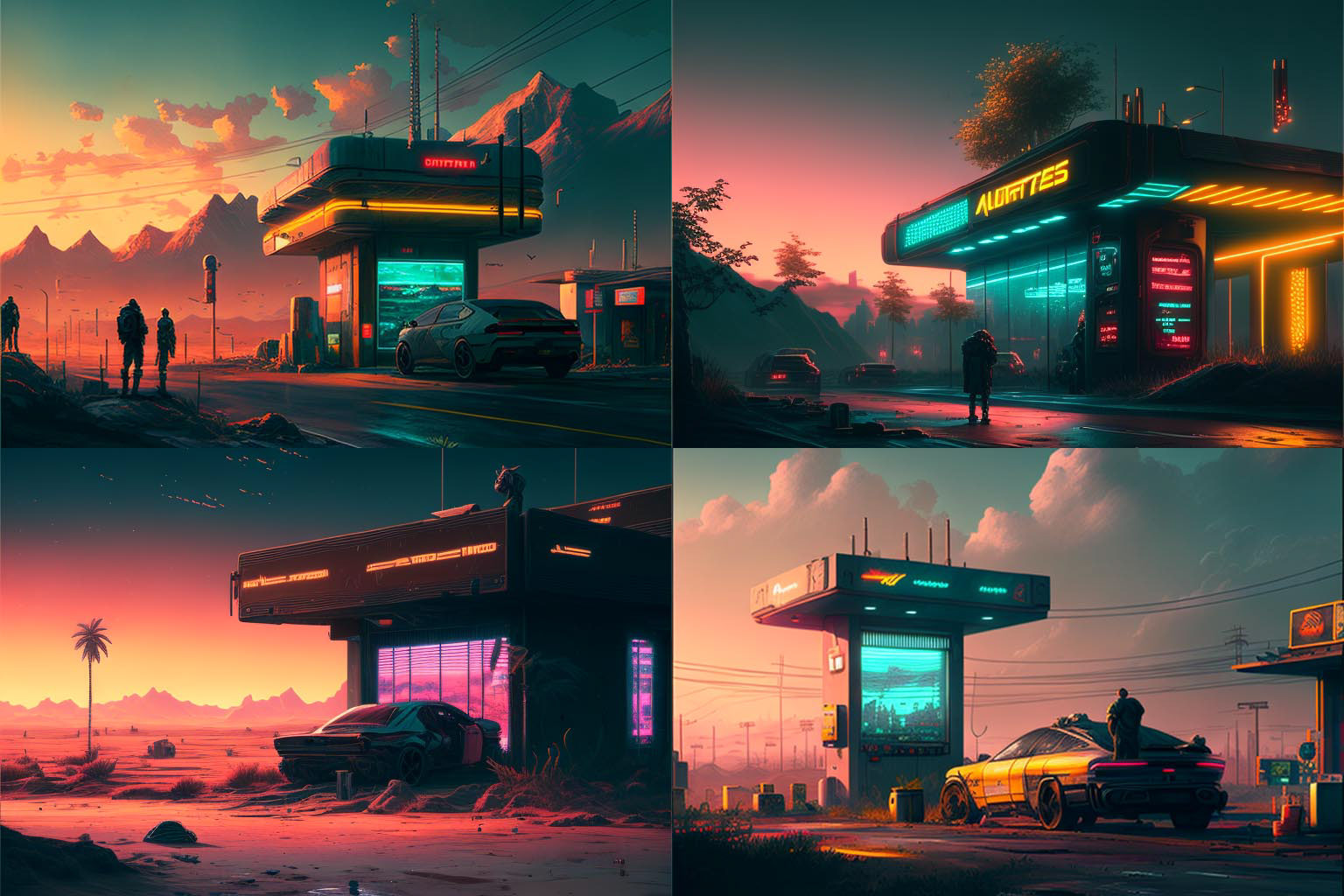 landscape, Cyberpunk 2077 Style