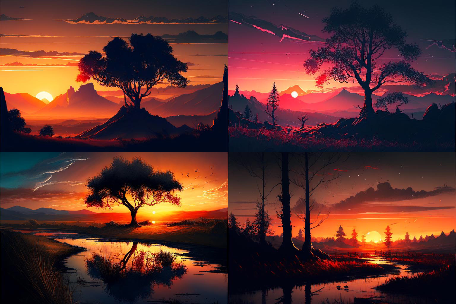 landscape, sunset