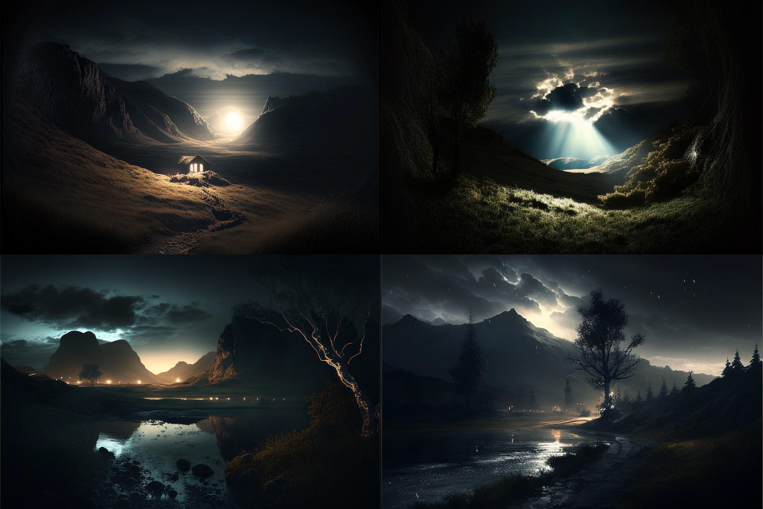 landscape, light in the dark