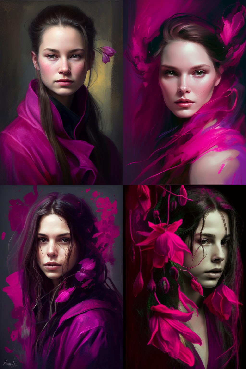 Portrait, fuchsia