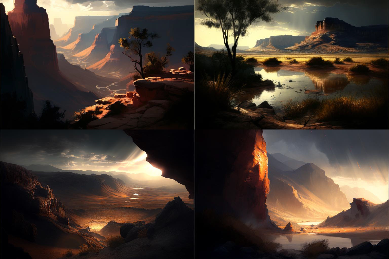 landscape, rim light