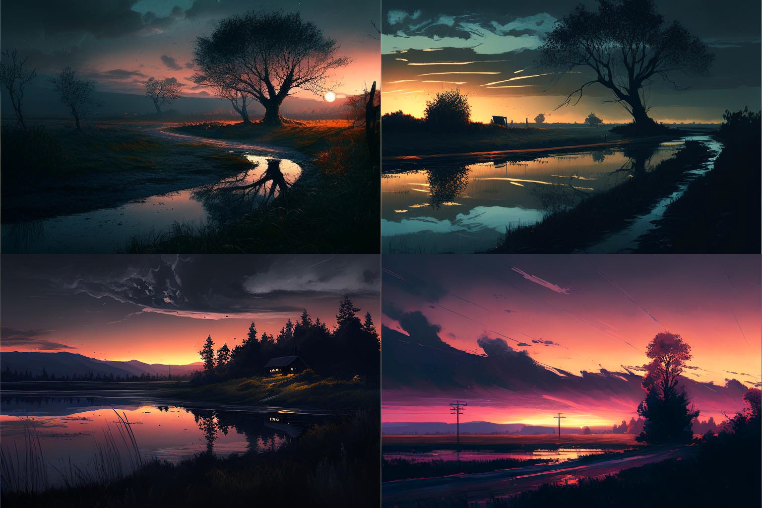 landscape, dusk