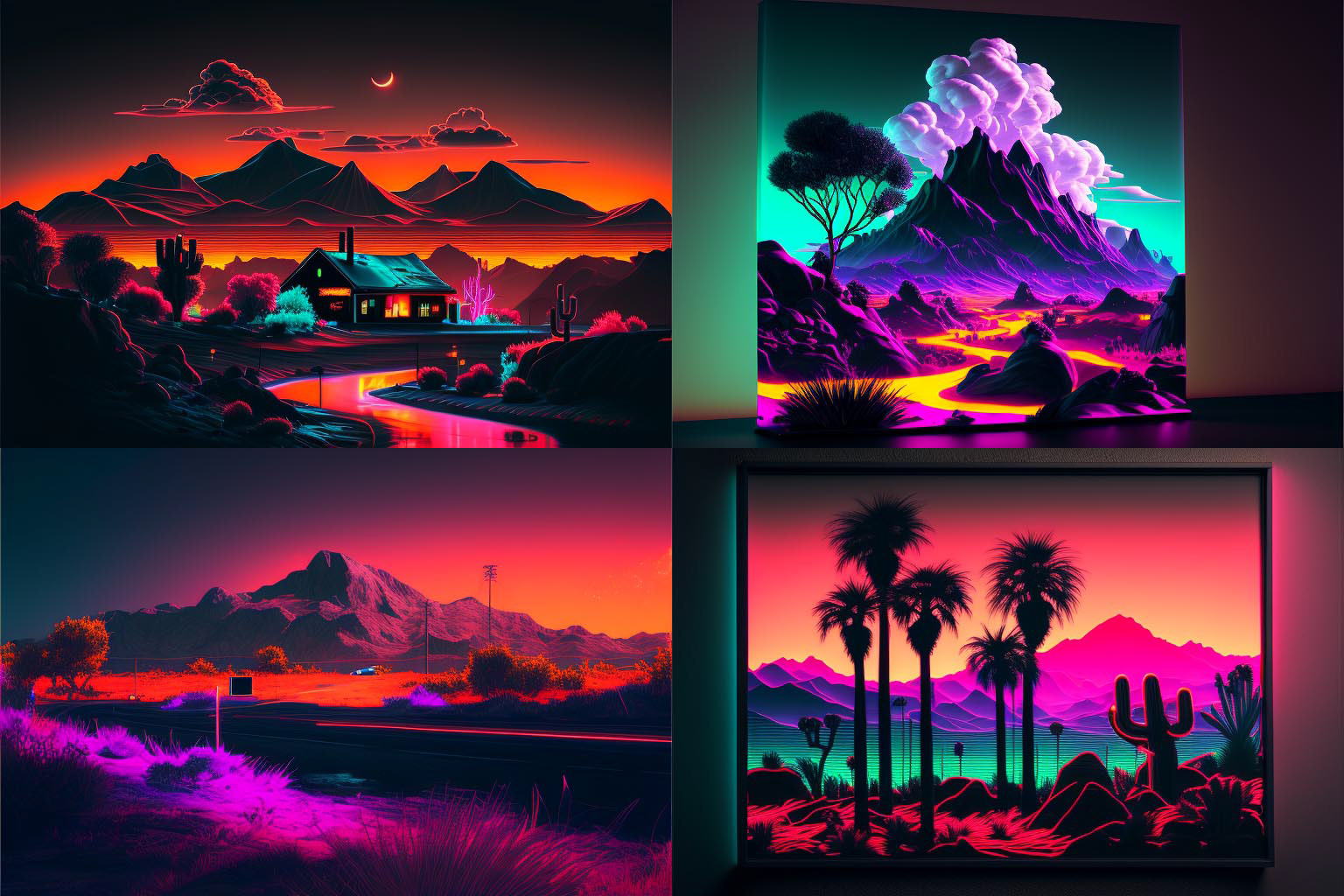 landscape, neon