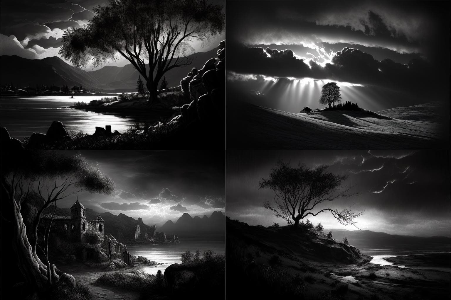 landscape, chiaroscuro