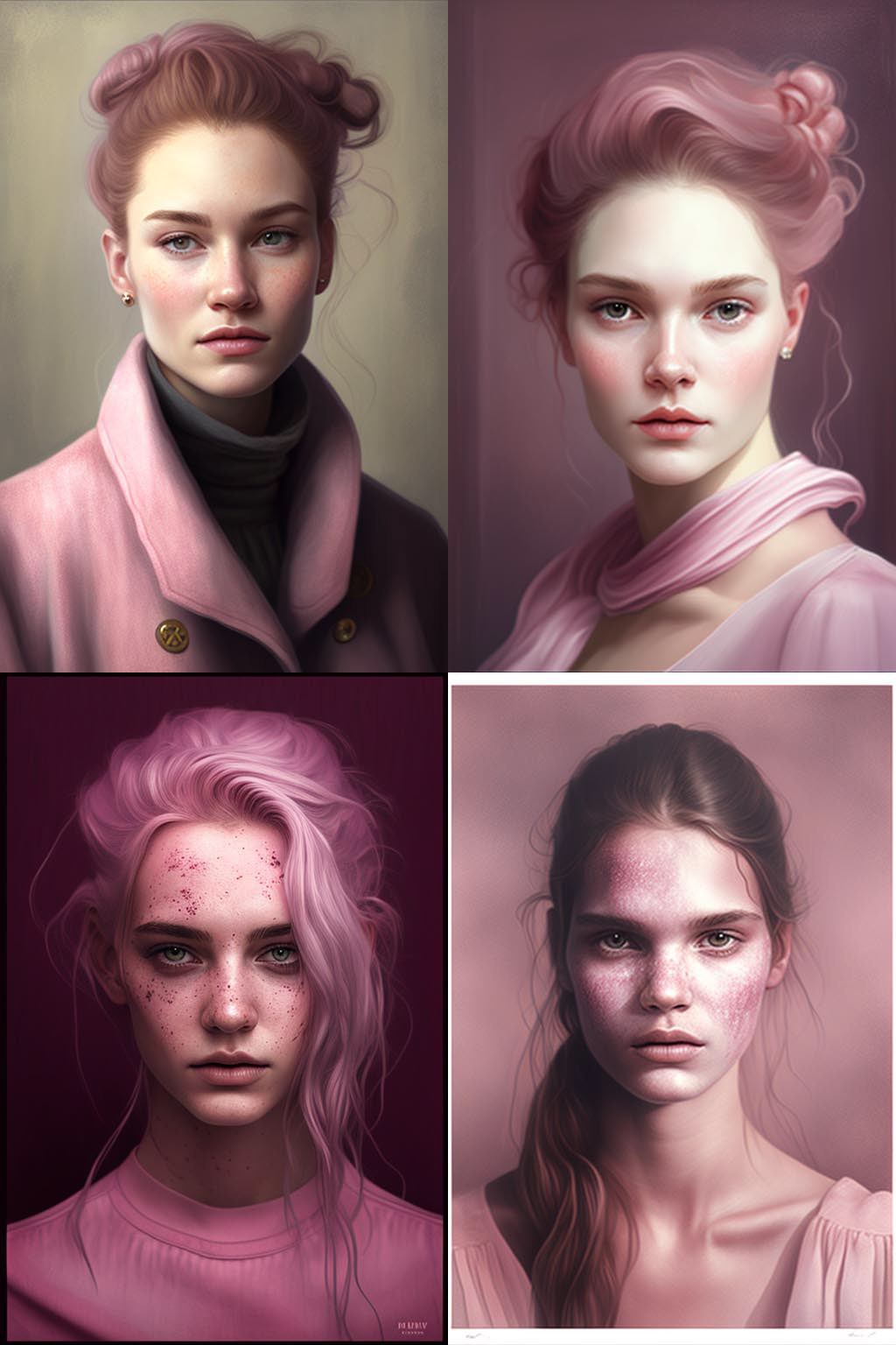 Portrait, dusty-pink
