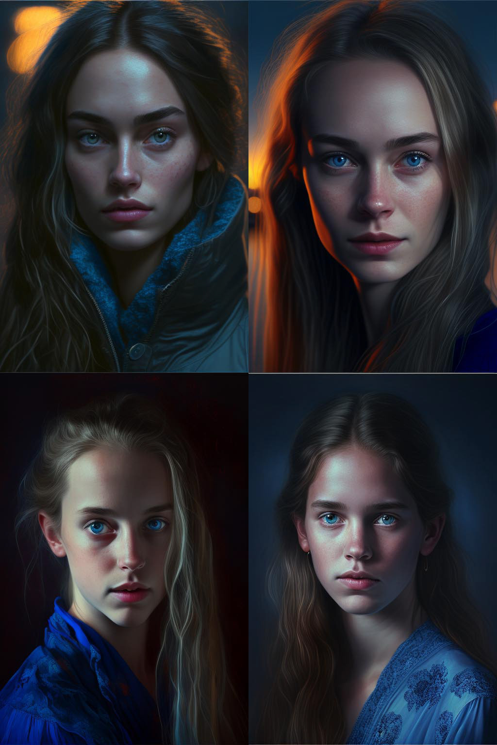 portrait, blue hour