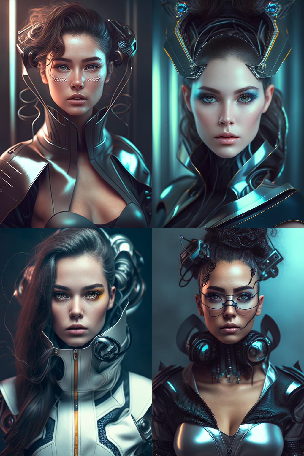 Portrait, futuristic fashion style