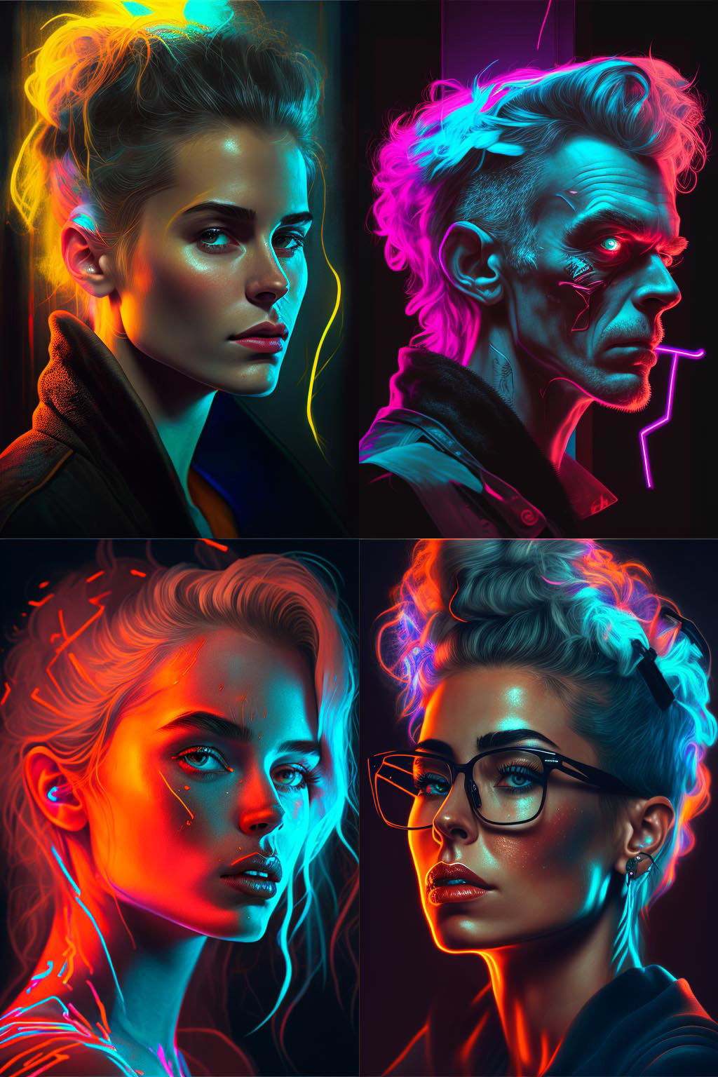 portrait, neon