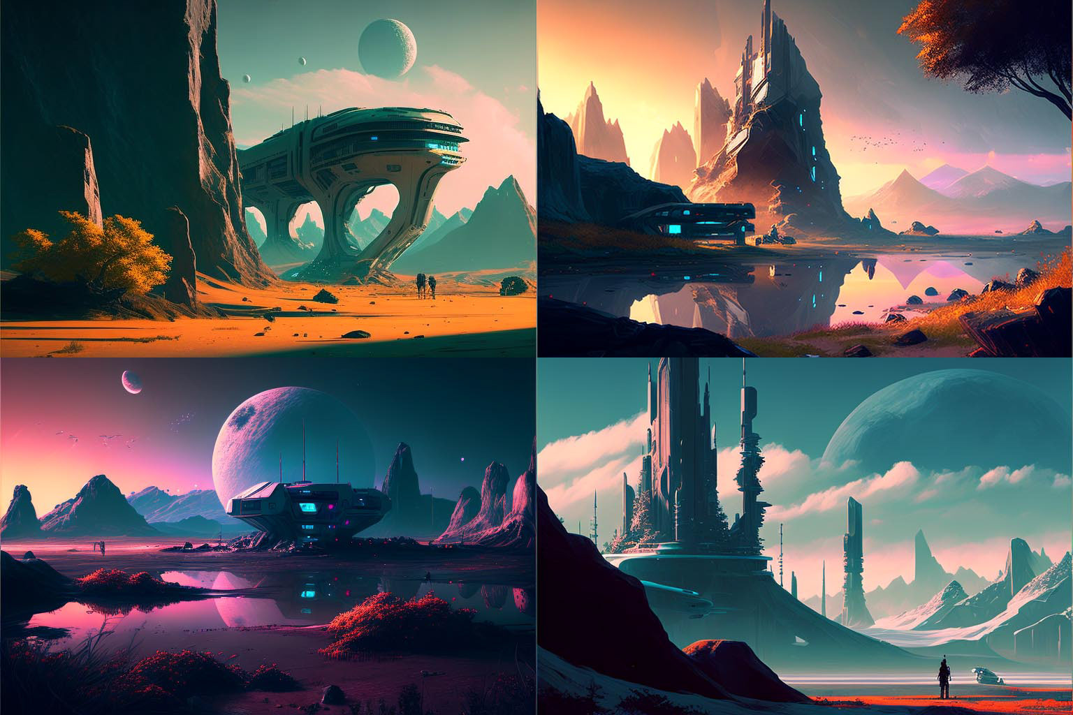 landscape, futuristic style