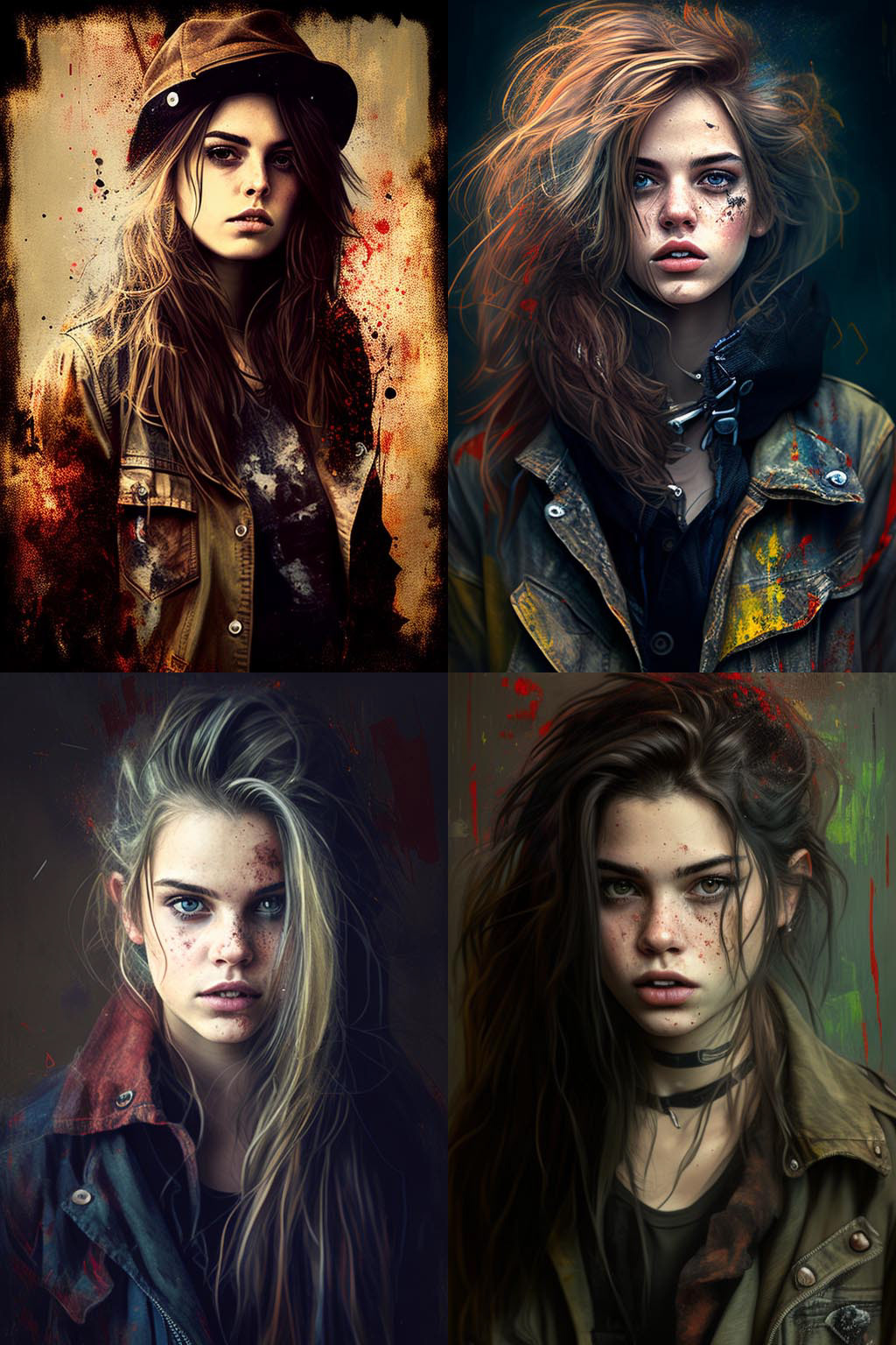 Portrait, Grunge fashion style