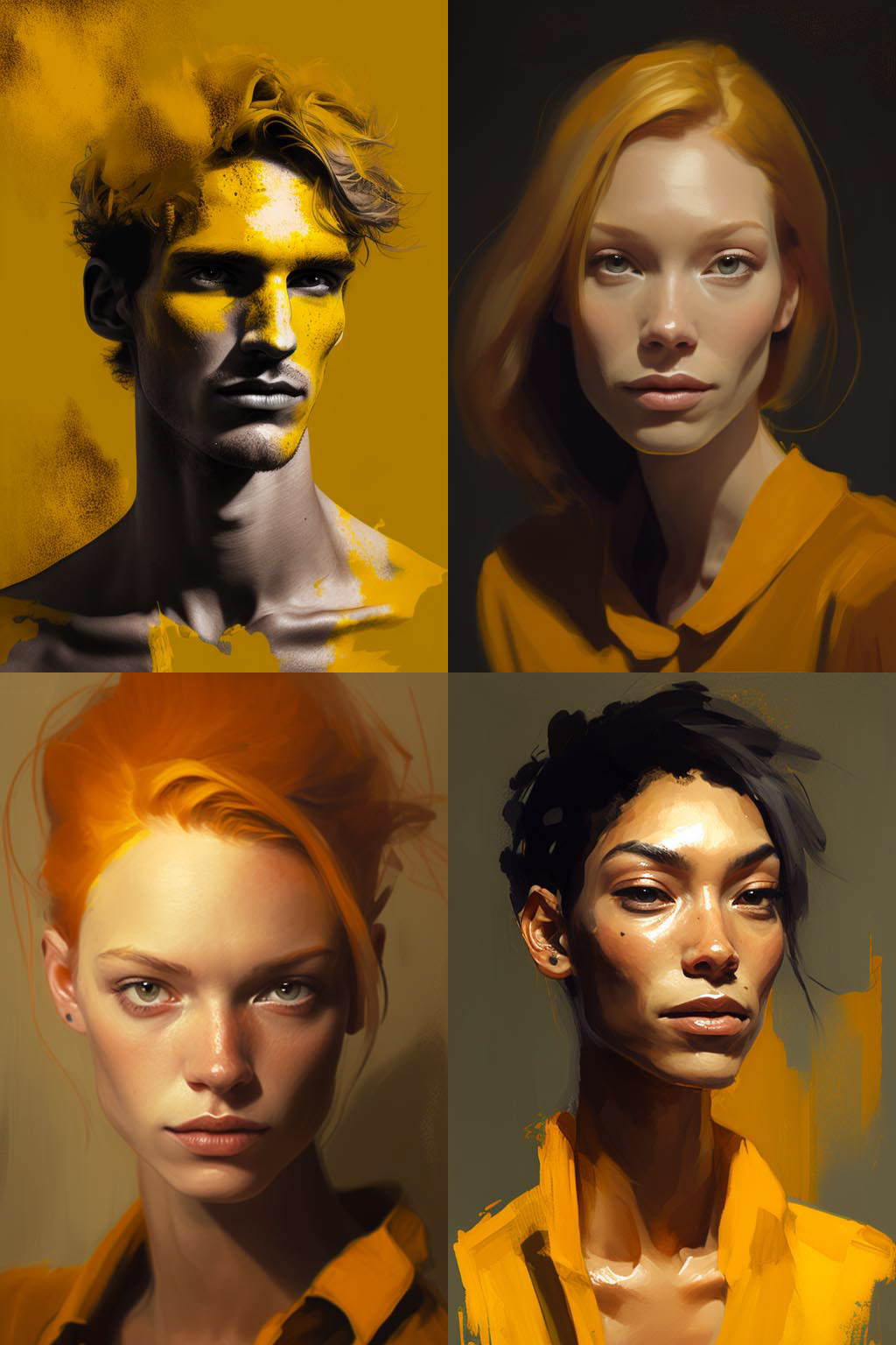 Portrait, ochre