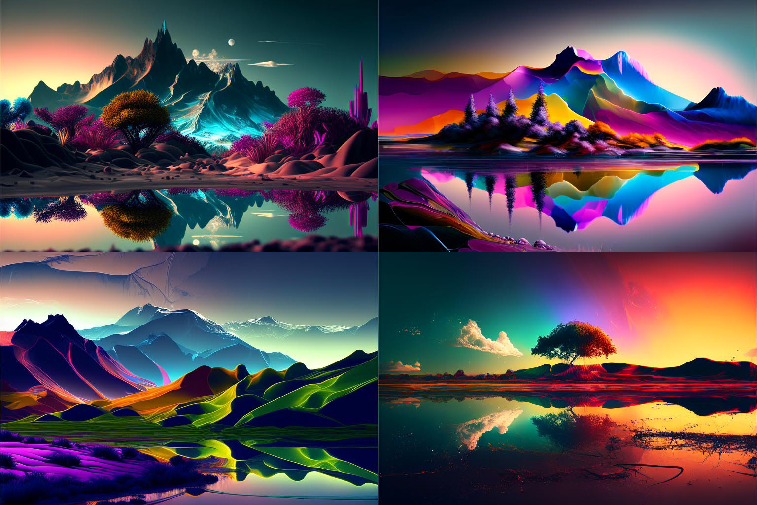 landscape, iridescent