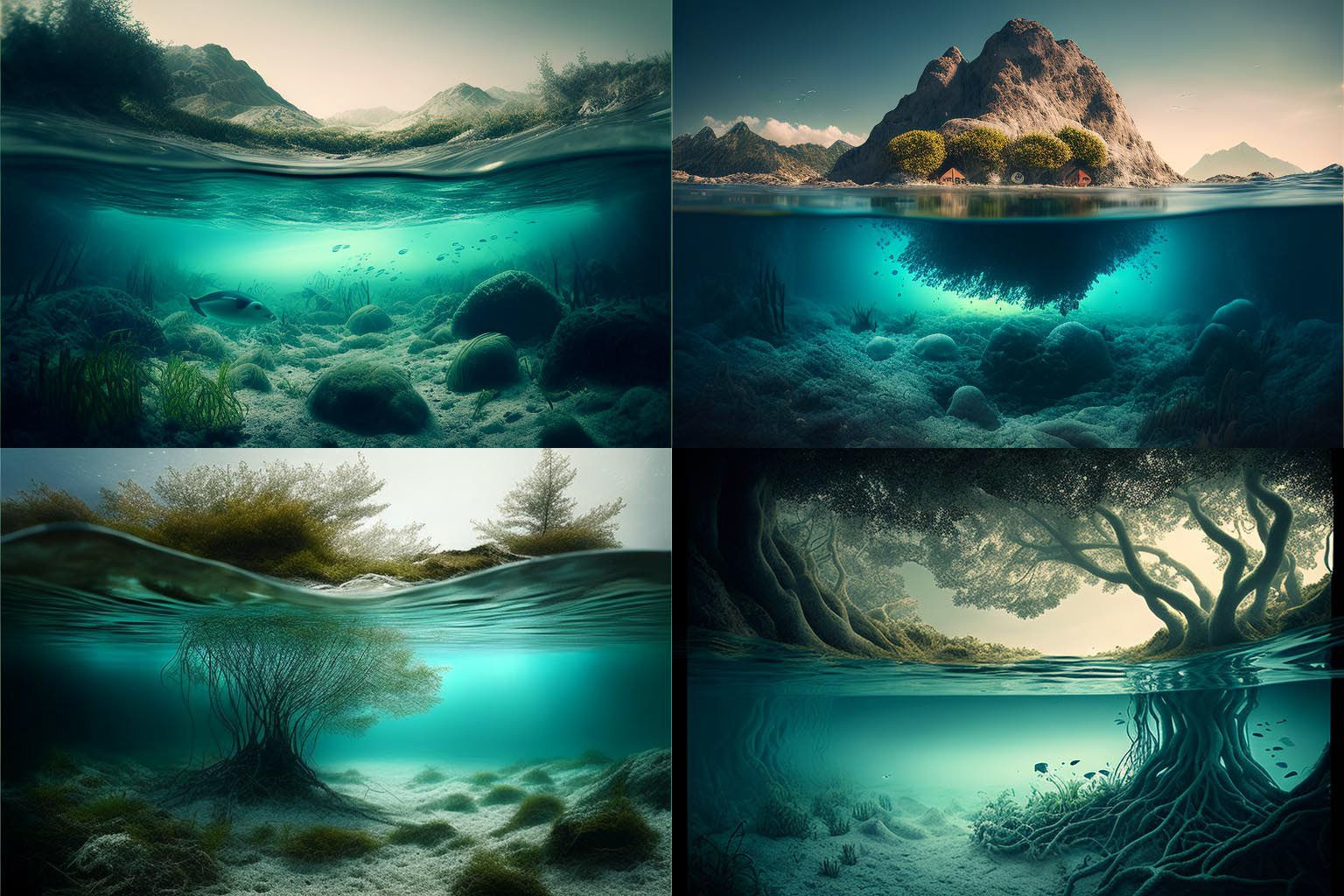 landscape, underwater shot