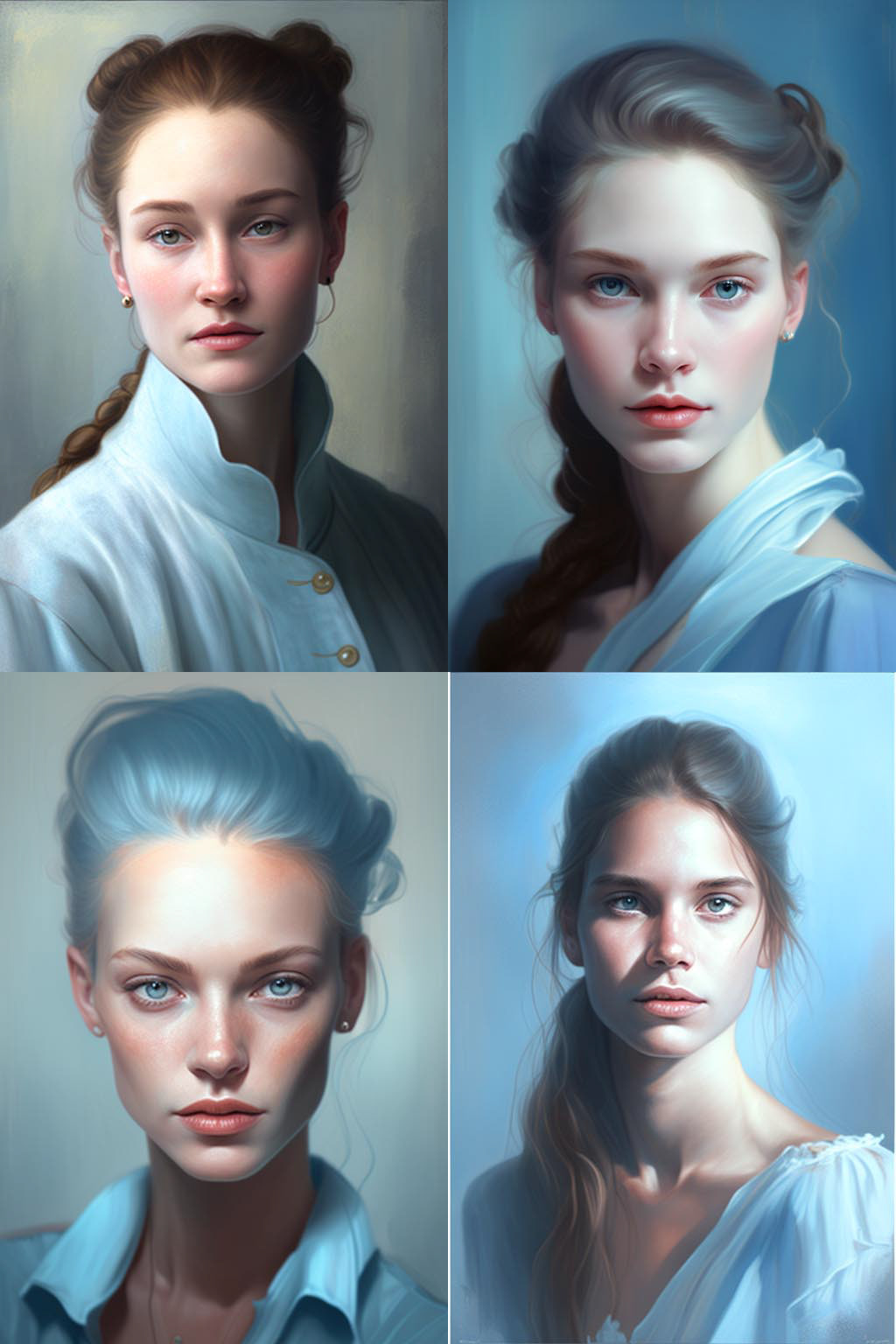 Portrait, light blue